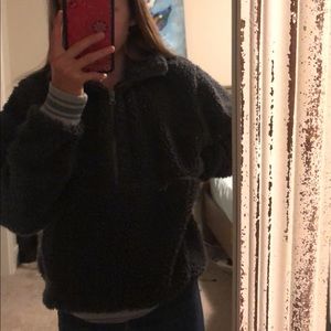 American Eagle fluffy quarter zip jacket